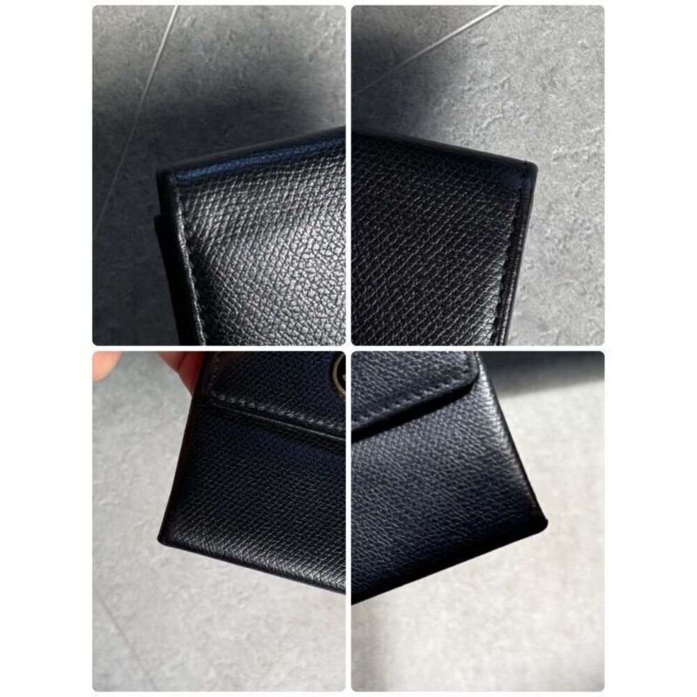 Chanel Coco Button Coco Mark Leather Coin Case Bl… - image 7